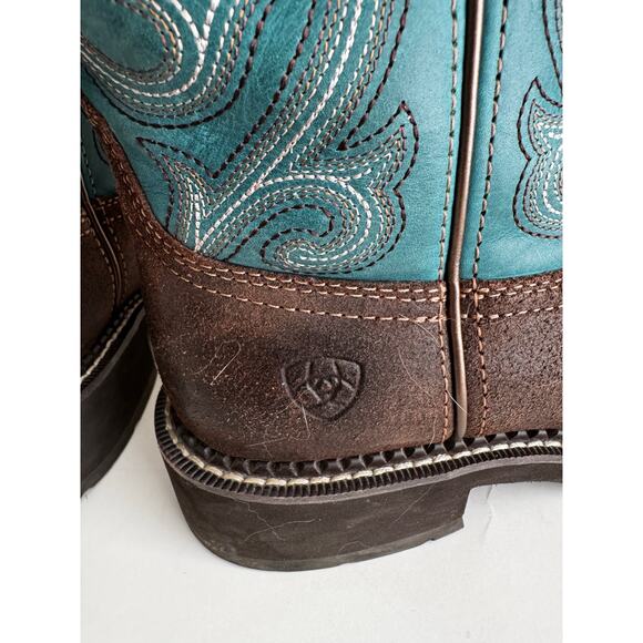 Ariat Fatbaby Heritage Western Boots Women’s 8  Brown Leather Suede 8”Tall - Picture 5 of 10